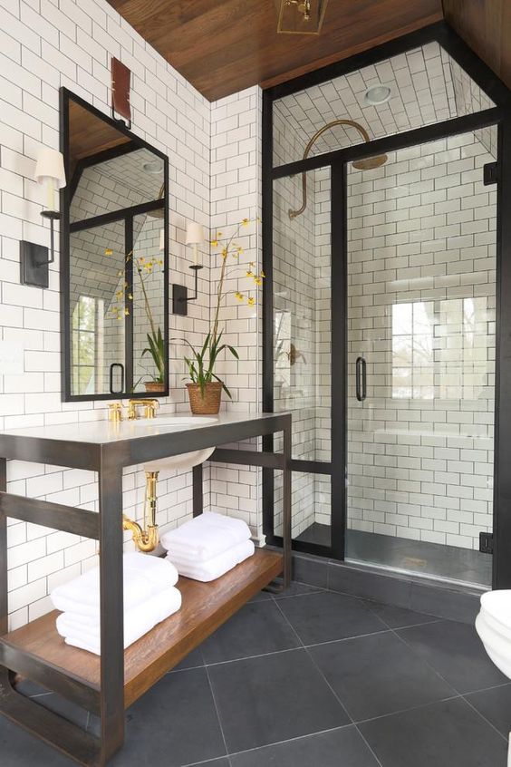 30 ideas de azulejo tipo metro para tu baño